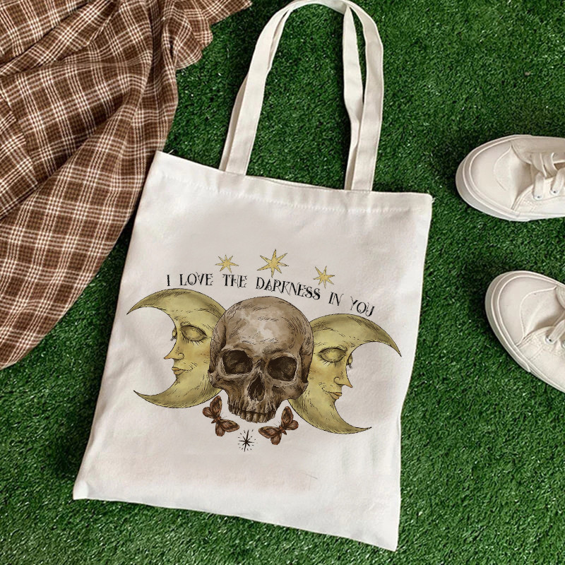 New Plant Print Τσάντα ώμου με μανιτάρια Καμβά Τσάντα Harajuku Shopper Τσάντα Μόδα Χαριτωμένα Casual καλοκαιρινές τσάντες ώμου Τσάντα Tote Shopper