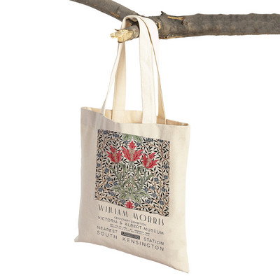 William Morriso Ženske torbe za kupnju Dupli print Ležerna vintage cvjetna Boh torba Ženska platnena torba Putna torba za višekratnu upotrebu