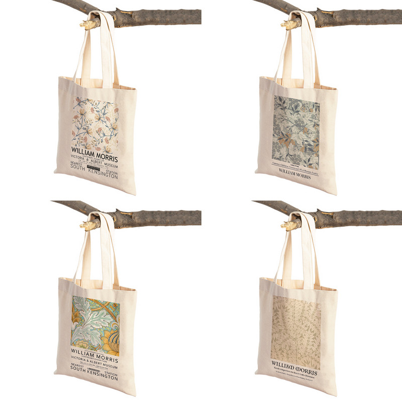 William Morriso Ženske torbe za kupnju Dupli print Ležerna vintage cvjetna Boh torba Ženska platnena torba Putna torba za višekratnu upotrebu