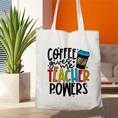 Plátenná nákupná taška Teacher Life, opakovane použiteľná, s potlačou lásky, dámska ekologická taška cez rameno, darčeková taška pre učiteľov, kabelka na nákupy