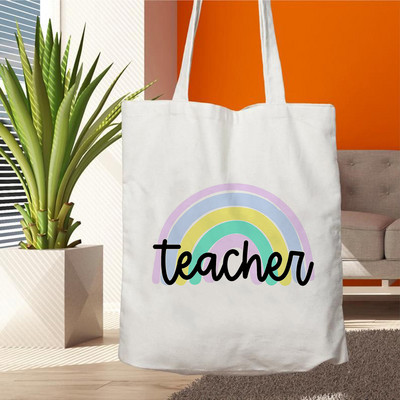 Plátenná nákupná taška Teacher Life, opakovane použiteľná, s potlačou lásky, dámska ekologická taška cez rameno, darčeková taška pre učiteľov, kabelka na nákupy