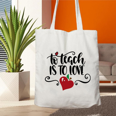 Plátenná nákupná taška Teacher Life, opakovane použiteľná, s potlačou lásky, dámska ekologická taška cez rameno, darčeková taška pre učiteľov, kabelka na nákupy