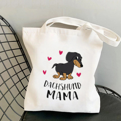 Shopper Colorful Dachshund Dog Printed Tote Geantă femei Harajuku Shopper mana fată Geanta de cumpărături de umăr Lady Canvas Bag