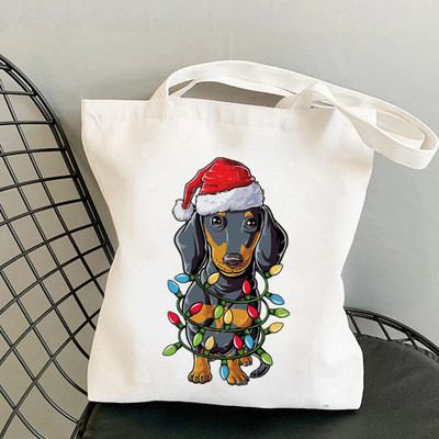 Shopper Colorful Dachshund Dog Printed Tote Geantă femei Harajuku Shopper mana fată Geanta de cumpărături de umăr Lady Canvas Bag
