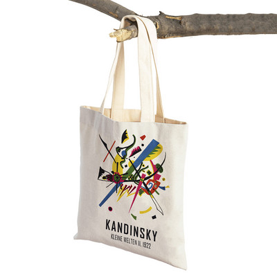 Nordijska Kandinski matematička geometrija dvostruka torba za kupnju Ženske torbe za kupnju Ženska platnena torba za višekratnu upotrebu