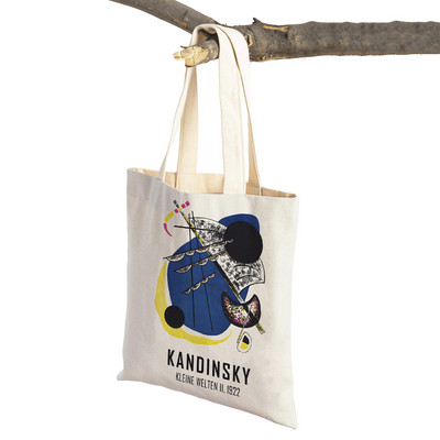 Nordijska Kandinski matematička geometrija dvostruka torba za kupnju Ženske torbe za kupnju Ženska platnena torba za višekratnu upotrebu