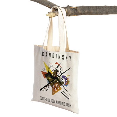 Nordijska Kandinski matematička geometrija dvostruka torba za kupnju Ženske torbe za kupnju Ženska platnena torba za višekratnu upotrebu