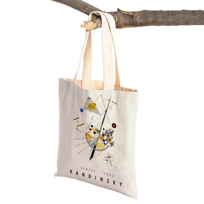 Nordijska Kandinski matematička geometrija dvostruka torba za kupnju Ženske torbe za kupnju Ženska platnena torba za višekratnu upotrebu