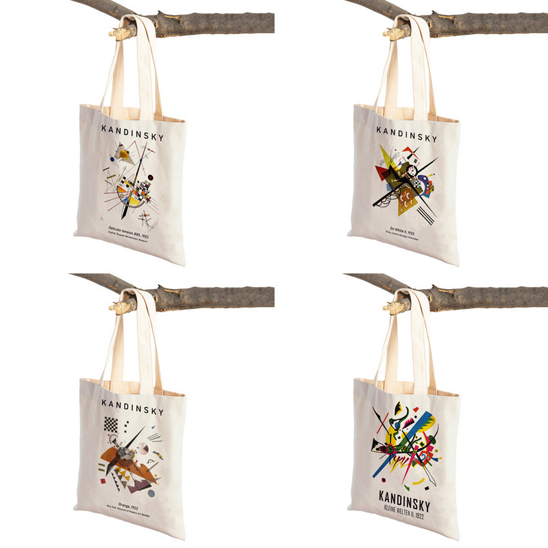 Nordijska Kandinski matematička geometrija dvostruka torba za kupnju Ženske torbe za kupnju Ženska platnena torba za višekratnu upotrebu