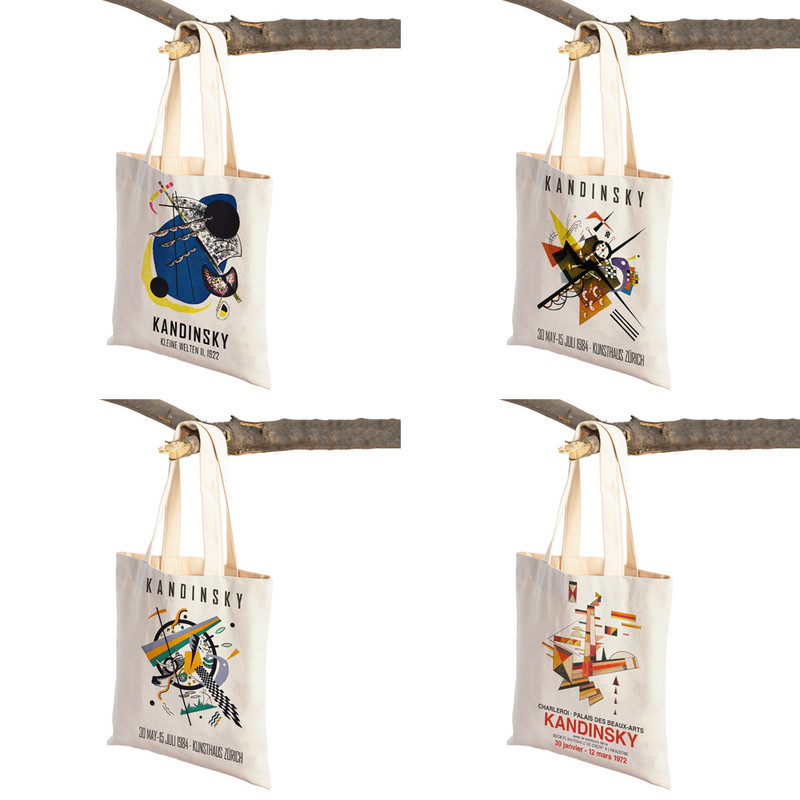 Nordijska Kandinski matematička geometrija dvostruka torba za kupnju Ženske torbe za kupnju Ženska platnena torba za višekratnu upotrebu