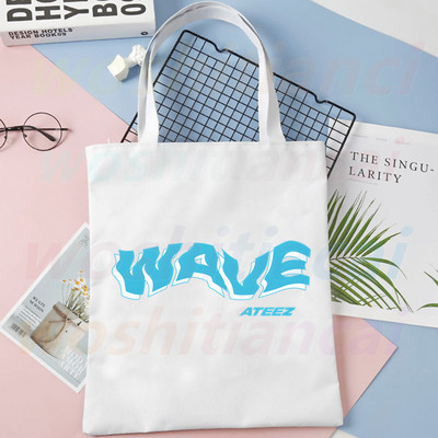 ATEEZ Korean Kpop Fans Collection platnena torba Ležerne velike ručne torbe za žene Ženska torba za kupovinu Torba velikog kapaciteta s printom