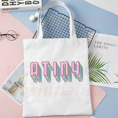 ATEEZ Korean Kpop Fans Collection platnena torba Ležerne velike ručne torbe za žene Ženska torba za kupovinu Torba velikog kapaciteta s printom