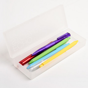 1PC KACO ECHO Полупрозрачен пластмасов калъф за молив Candy Color Многофункционална кутия за съхранение на канцеларски материали Кутия за моливи за деца и студенти