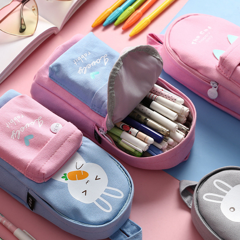 Penalai Black Kawaii raštinės reikmenys mokyklai 2021 Trousse Scolaire miela pieštukų dėžutė Estojo Escolar dideli mokykliniai krepšiai rašiklio dėklas