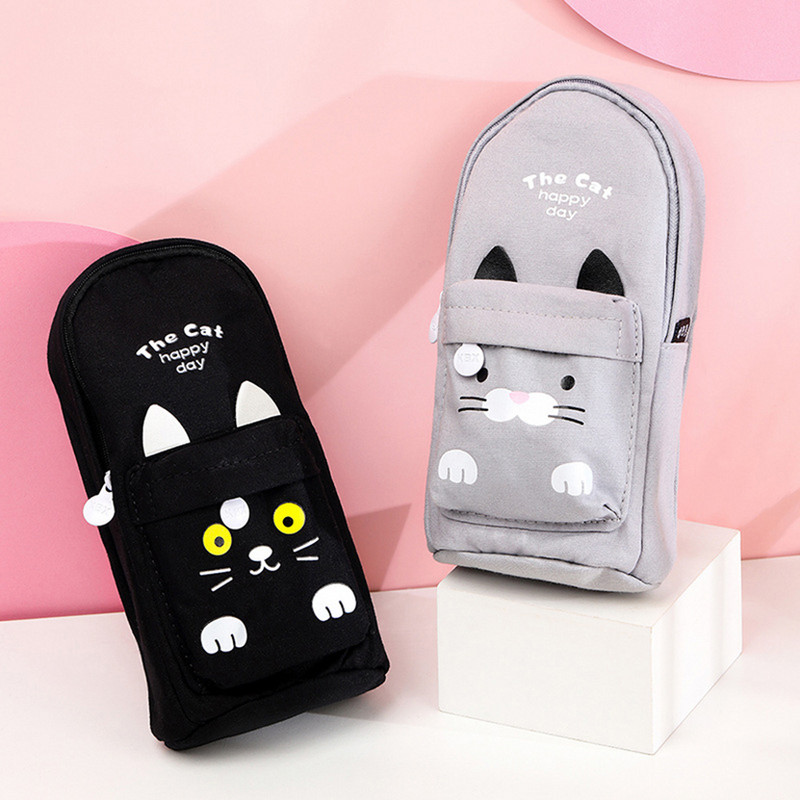 Penalai Black Kawaii raštinės reikmenys mokyklai 2021 Trousse Scolaire miela pieštukų dėžutė Estojo Escolar dideli mokykliniai krepšiai rašiklio dėklas