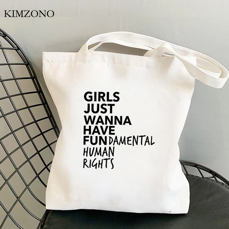 Girls Just Wanna Have Fundamental Rights shopping bag recycle bag torba za namirnice net boodschappentas bolsas reutilizables sacolas