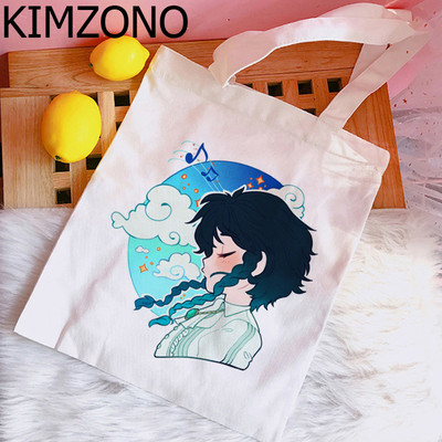 Genshin Impact Hu Tao Xiao τσάντα για ψώνια παντοπωλείο shopper shopper καμβά τσάντα bolsas επαναχρησιμοποιήσιμες αναδιπλούμενες επαναχρησιμοποιούμενες σάκες tissu
