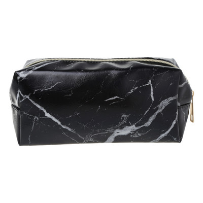 1kom PU kožna slatka pernica velikog kapaciteta Uredska škola Učenici Kutija za olovke Torbe s patentnim zatvaračem Mramorni pribor za pohranu šminke Crna