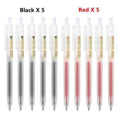 Set de pixuri gel retractabile de 6/10 buc 0,5 mm, cerneală neagră/albăstruie, scris, birou, semnătură de afaceri, rechizite școlare, papetărie