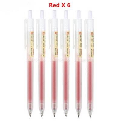 Set de pixuri gel retractabile de 6/10 buc 0,5 mm, cerneală neagră/albăstruie, scris, birou, semnătură de afaceri, rechizite școlare, papetărie