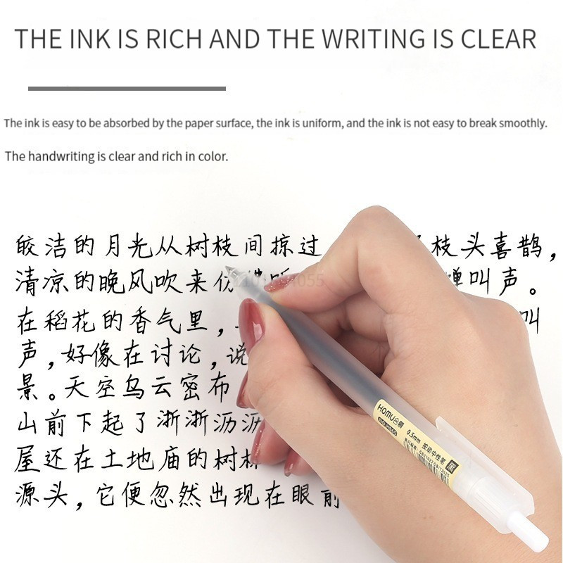 Set de pixuri gel retractabile de 6/10 buc 0,5 mm, cerneală neagră/albăstruie, scris, birou, semnătură de afaceri, rechizite școlare, papetărie