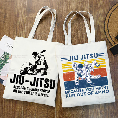 Jiu Jitsu Rashguard Murder Yoga Printana platnena torba za rame Ženska Harajuku Funny Ekološka torba za kupnju velikog kapaciteta