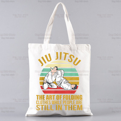 Plátenná taška cez rameno s potlačou vraždy, štýlu jiu-jitsu, dámska Harajuku, vtipná veľkokapacitná ekologická nákupná taška