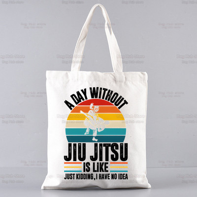 Plátenná taška cez rameno s potlačou vraždy, štýlu jiu-jitsu, dámska Harajuku, vtipná veľkokapacitná ekologická nákupná taška