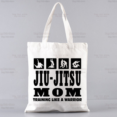 Plátenná taška cez rameno s potlačou vraždy, štýlu jiu-jitsu, dámska Harajuku, vtipná veľkokapacitná ekologická nákupná taška