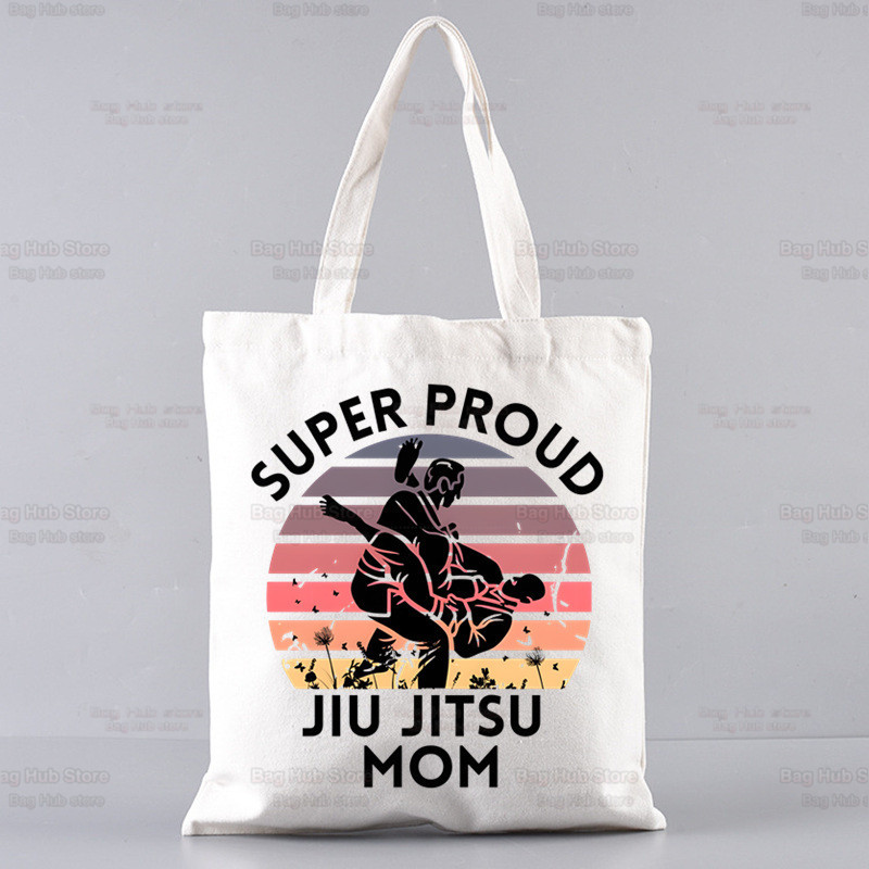 Plátenná taška cez rameno s potlačou vraždy, štýlu jiu-jitsu, dámska Harajuku, vtipná veľkokapacitná ekologická nákupná taška