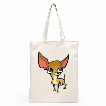 Chihuahua Dog Cute Graphic Hipster Cartoon Print Τσάντες αγορών Μόδα για κορίτσια Casual Pacakge Τσάντα χειρός