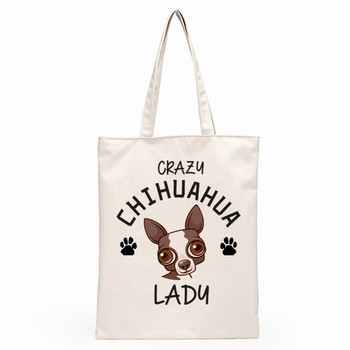 Chihuahua Dog Cute Graphic Hipster Cartoon Print Τσάντες αγορών Μόδα για κορίτσια Casual Pacakge Τσάντα χειρός