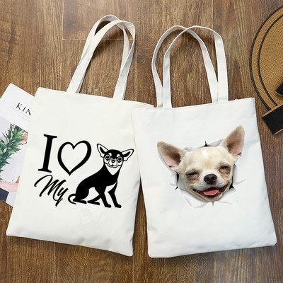 Chihuahua pas Slatka grafika Hipster crtani print Torbe za kupnju Djevojačke modne ležerne pakete Ručna torba