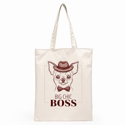 Chihuahua pas Slatka grafika Hipster crtani print Torbe za kupnju Djevojačke modne ležerne pakete Ručna torba