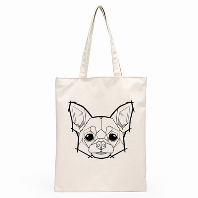 Chihuahua pas Slatka grafika Hipster crtani print Torbe za kupnju Djevojačke modne ležerne pakete Ručna torba