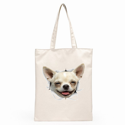 Chihuahua pas Slatka grafika Hipster crtani print Torbe za kupnju Djevojačke modne ležerne pakete Ručna torba