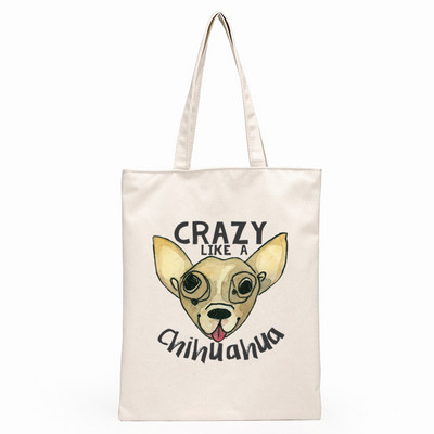 Chihuahua pas Slatka grafika Hipster crtani print Torbe za kupnju Djevojačke modne ležerne pakete Ručna torba