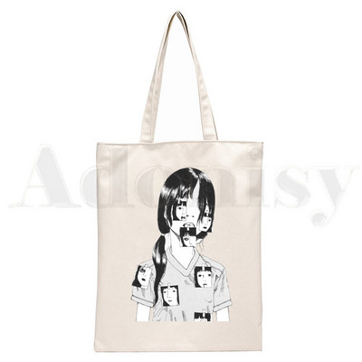 Manga Junji Ito Shintaro Kago Geantă estetică de cumpărături Genți de pânză pentru cumpărători Geanta de iută Geantă pliabilă Genți reutilizabile Cabas Canvas