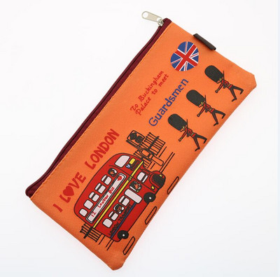 Γελοιογραφία Μολυβοθήκη Κορίτσι Αγόρι Σχολική Χαρτικά Φοιτητής Χαβάης Τσάντα Μολύβι London Oxford Υφασμάτινη καλλυντική τσάντα Πορτοφόλι