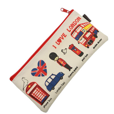 Γελοιογραφία Μολυβοθήκη Κορίτσι Αγόρι Σχολική Χαρτικά Φοιτητής Χαβάης Τσάντα Μολύβι London Oxford Υφασμάτινη καλλυντική τσάντα Πορτοφόλι