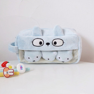 Розов плюшен калъф за молив Kawaii Сладък прекрасен калъф за молив за момичета Студентска чанта за молив Канцеларски материали Чанта за молив за молив Ученически пособия