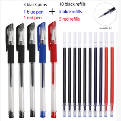 Kemijska olovka od 12/100 komada + komplet za ponovno punjenje Crnoplava crvena tinta Bullet 0,5 mm gel olovka Školski i uredski pribor Alat za pisanje