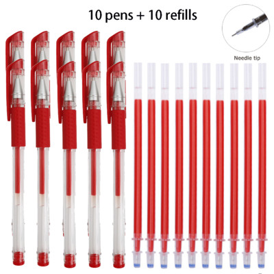 Kemijska olovka od 12/100 komada + komplet za ponovno punjenje Crnoplava crvena tinta Bullet 0,5 mm gel olovka Školski i uredski pribor Alat za pisanje