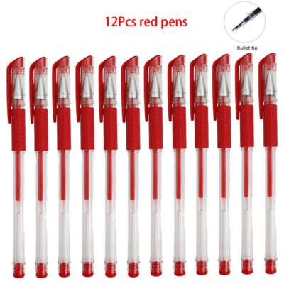 Kemijska olovka od 12/100 komada + komplet za ponovno punjenje Crnoplava crvena tinta Bullet 0,5 mm gel olovka Školski i uredski pribor Alat za pisanje