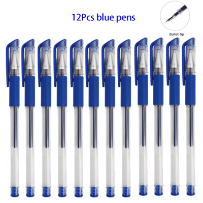 Kemijska olovka od 12/100 komada + komplet za ponovno punjenje Crnoplava crvena tinta Bullet 0,5 mm gel olovka Školski i uredski pribor Alat za pisanje