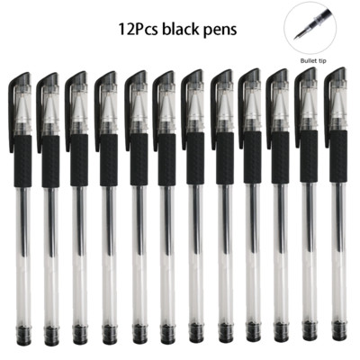 Kemijska olovka od 12/100 komada + komplet za ponovno punjenje Crnoplava crvena tinta Bullet 0,5 mm gel olovka Školski i uredski pribor Alat za pisanje