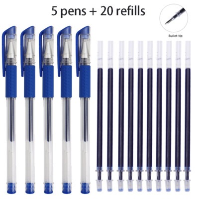 Kemijska olovka od 12/100 komada + komplet za ponovno punjenje Crnoplava crvena tinta Bullet 0,5 mm gel olovka Školski i uredski pribor Alat za pisanje