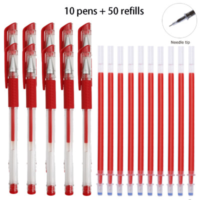 Kemijska olovka od 12/100 komada + komplet za ponovno punjenje Crnoplava crvena tinta Bullet 0,5 mm gel olovka Školski i uredski pribor Alat za pisanje