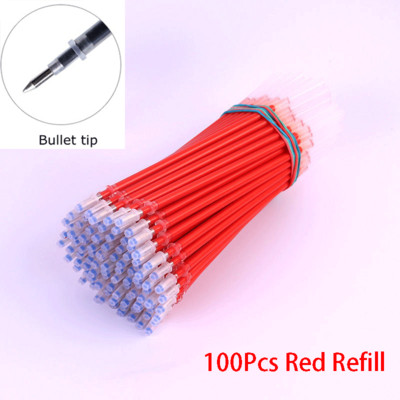 Kemijska olovka od 12/100 komada + komplet za ponovno punjenje Crnoplava crvena tinta Bullet 0,5 mm gel olovka Školski i uredski pribor Alat za pisanje