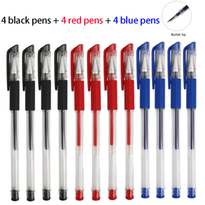Kemijska olovka od 12/100 komada + komplet za ponovno punjenje Crnoplava crvena tinta Bullet 0,5 mm gel olovka Školski i uredski pribor Alat za pisanje